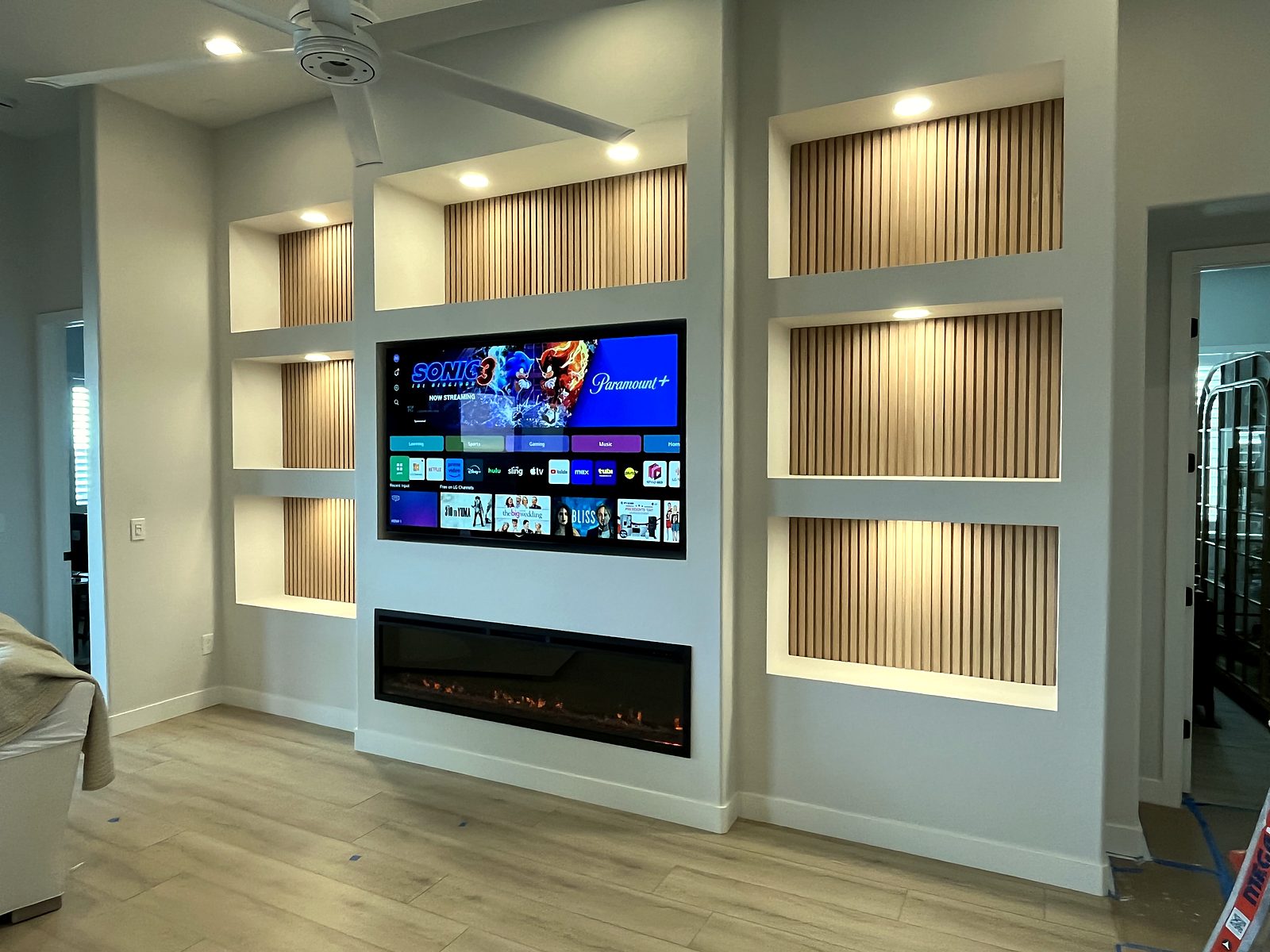 Media wall, side view